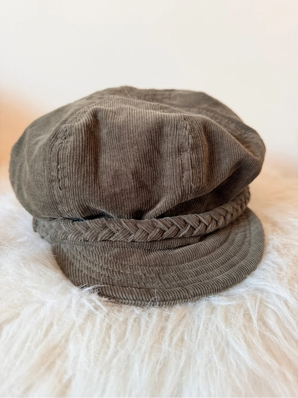 Collection 18 100% Cotton Olive Green Corduroy Soft Bill Baker Boy Cap